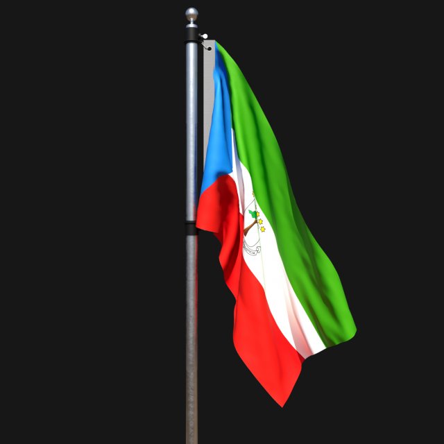 Flag of equatorial 02 3D-Modell .c4d .max .obj .3ds .fbx .stl .blend 