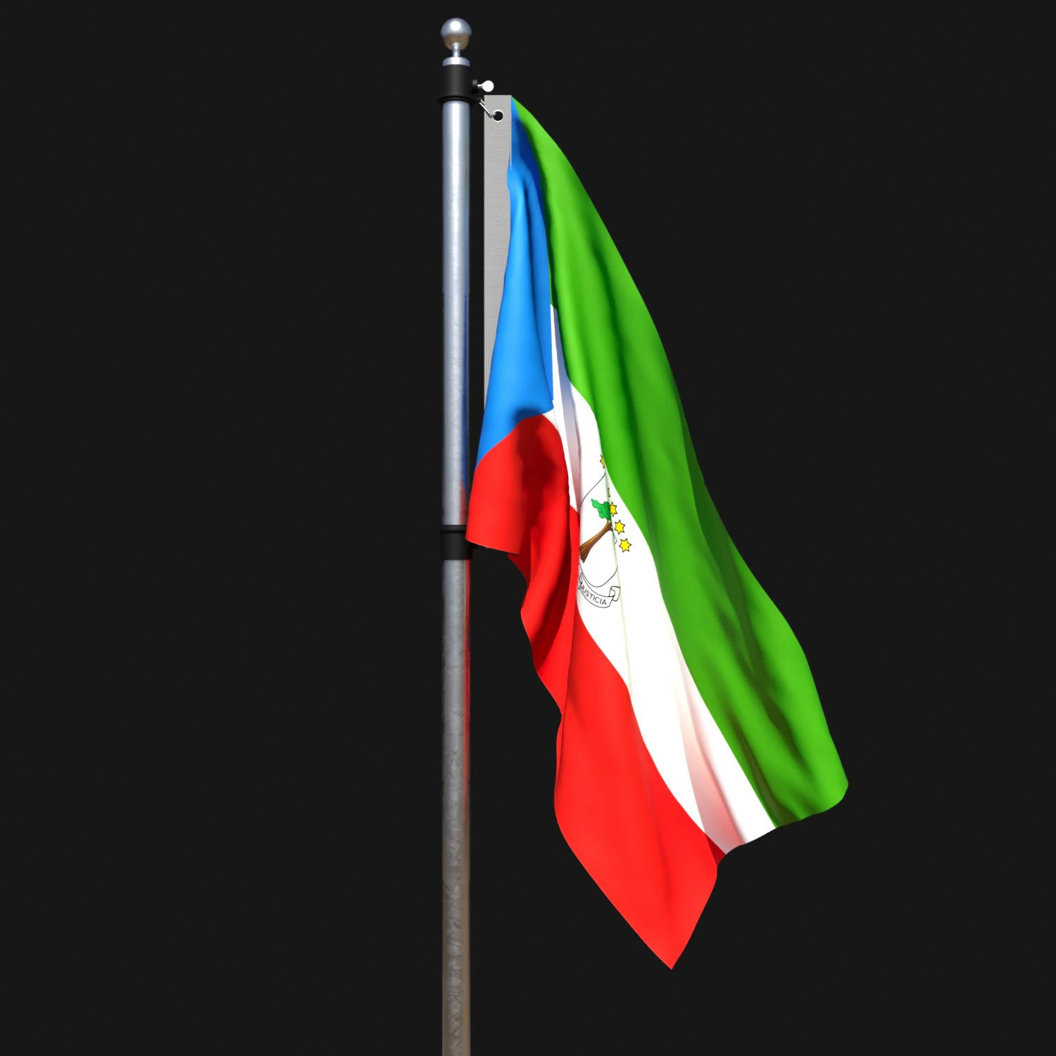 Flag of equatorial 02 3D Model .c4d .max .obj .3ds .fbx .stl .blend 
