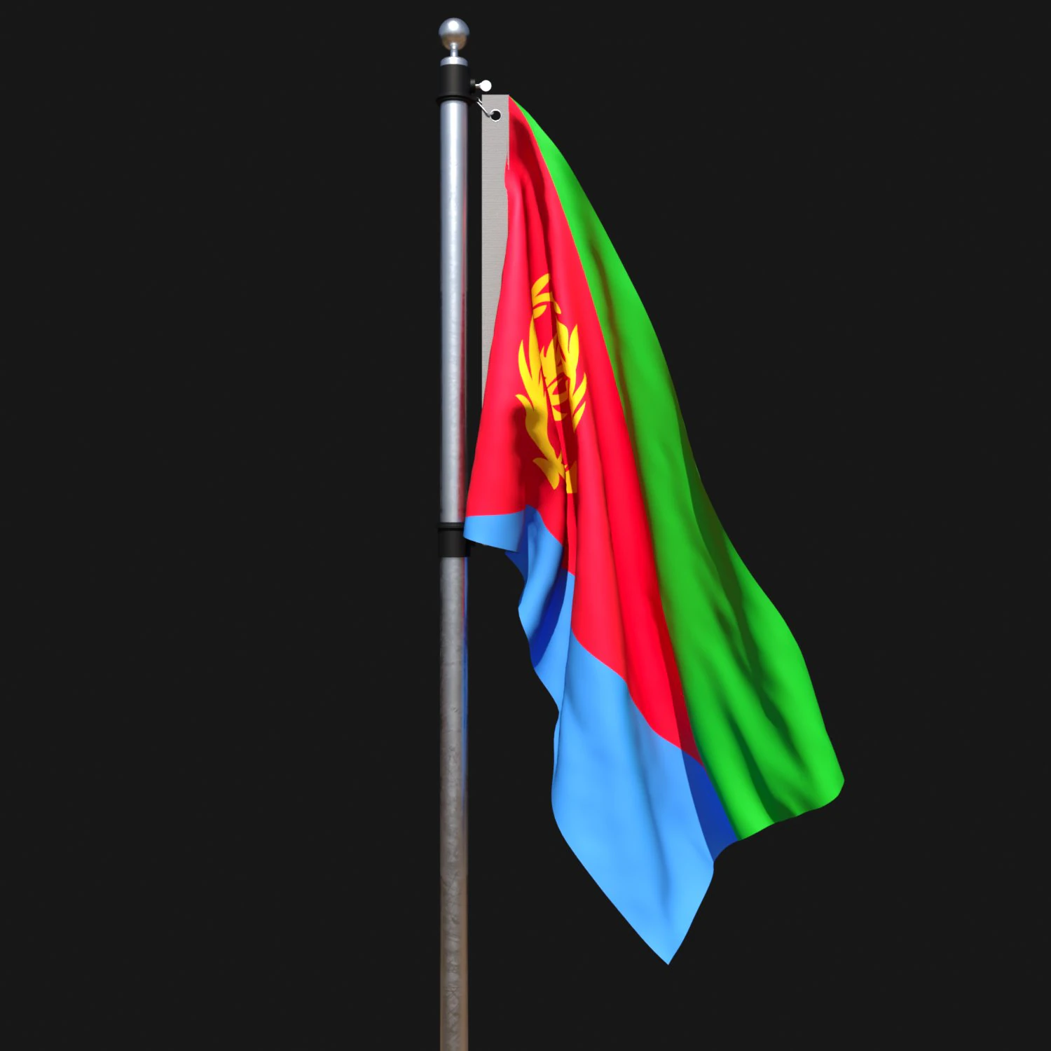 Flag of eritrea 02 3D Model .c4d .max .obj .3ds .fbx .stl .blend 