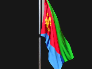 Eritre bayrağı 02 3D Model
