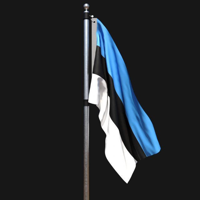Flag of estonia 02 Modelo 3D .c4d .max .obj .3ds .fbx .stl .blend 