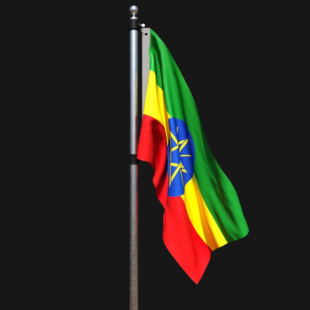 Flag of ethiopia 02 3D मॉडल .c4d .max .obj .3ds .fbx .stl .blend