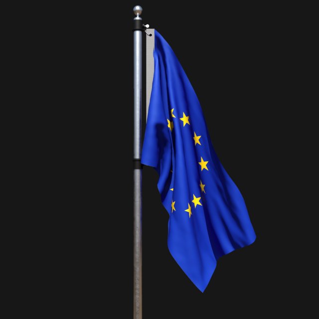 Flag of europe 02 3D Model .c4d .max .obj .3ds .fbx .stl .blend