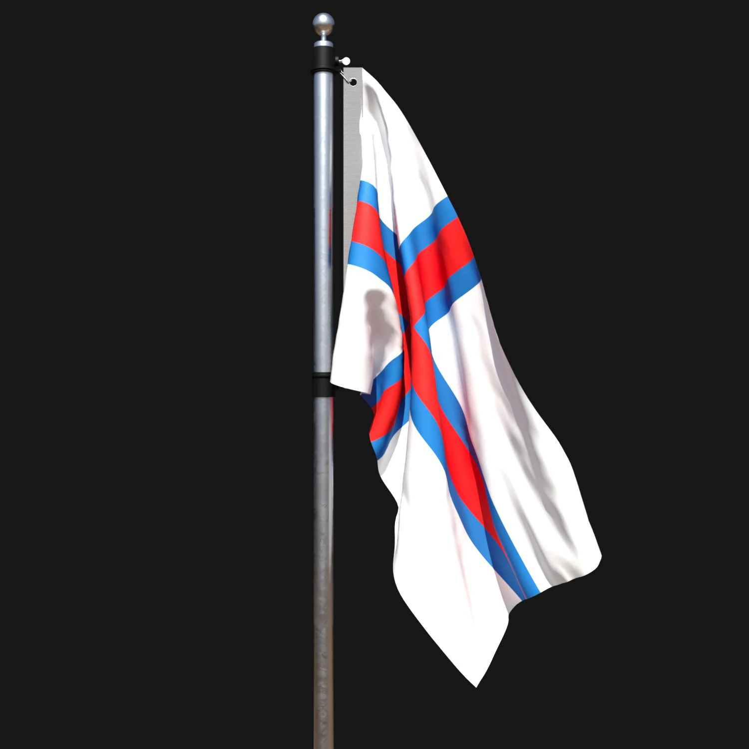 Flag of faroe islands 02 3D Model .c4d .max .obj .3ds .fbx .stl .blend 