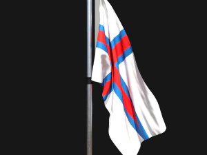Флаг Фарерских островов 02 3D Модель