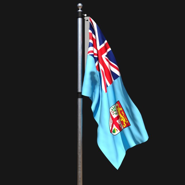 Flag of fiji 02 3D Model .c4d .max .obj .3ds .fbx .stl .blend 