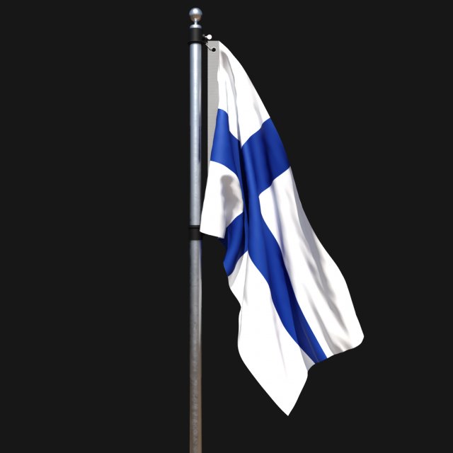 Flag of finland 02 Modèle 3D .c4d .max .obj .3ds .fbx .stl .blend 