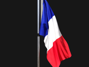 Flag of france 02 3D Модель