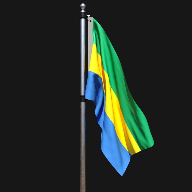 Flag of gabon 02 3D 模型 .c4d .max .obj .3ds .fbx .stl .blend