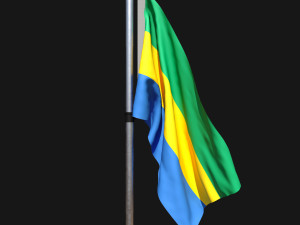 Flag of gabon 02 3D Model