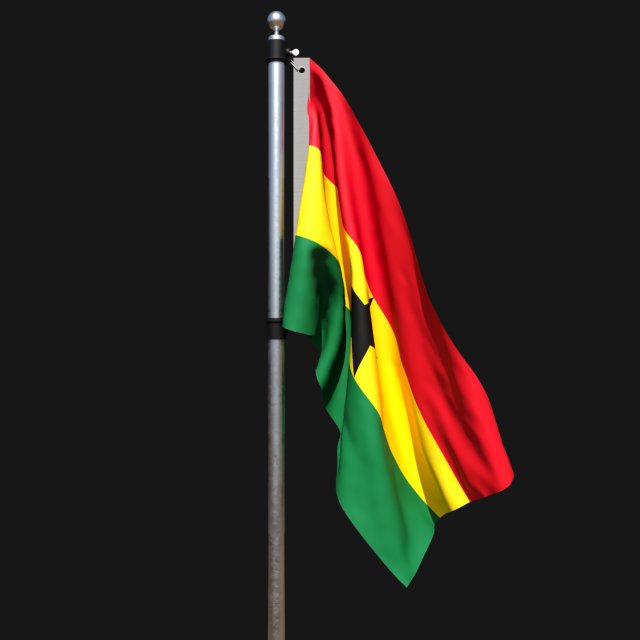 Flag of ghana 02 Modelo 3D .c4d .max .obj .3ds .fbx .stl .blend 