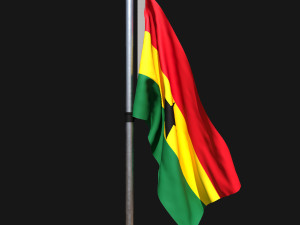 Flag of ghana 02 3D Model