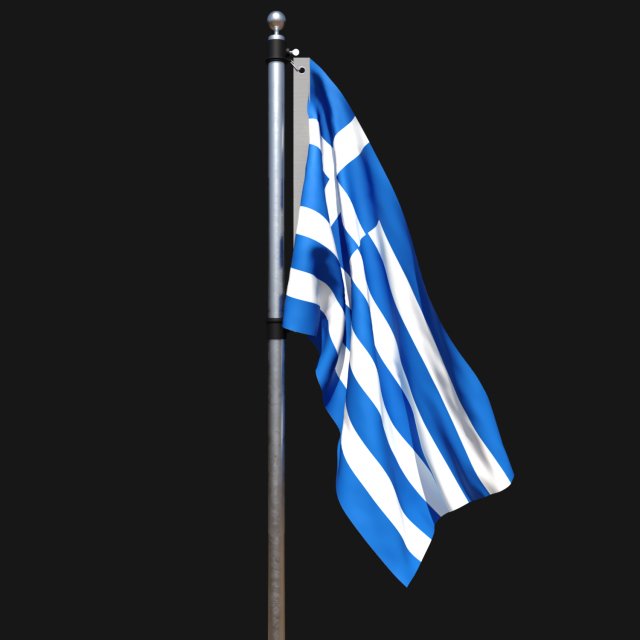 Flag of greece 02 Modello 3D .c4d .max .obj .3ds .fbx .stl .blend