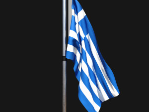 Flag of greece 02 3D Модель
