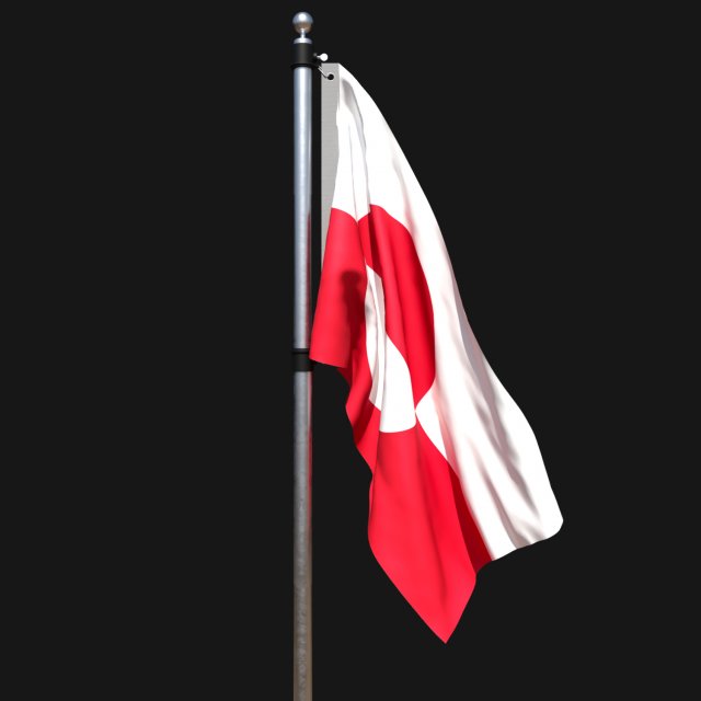 Flag of greenland 02 Model 3D .c4d .max .obj .3ds .fbx .stl .blend 
