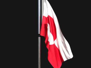 Flag of greenland 02 3D Модель