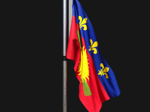 Flag of guadeloupe 02 3D Model