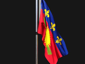 ग्वाडेलोप का ध्वज 02 3D मॉडल