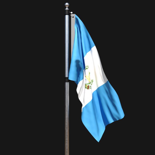 Flag of guatemala 02 3D मॉडल .c4d .max .obj .3ds .fbx .stl .blend