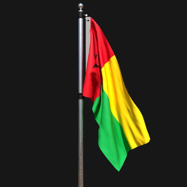Flag of guinea 02 3D-Modell .c4d .max .obj .3ds .fbx .stl .blend 