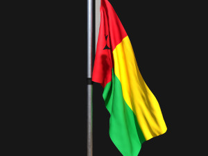 Flag of guinea 02 3D Модель