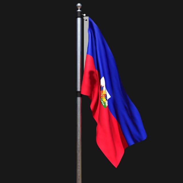 Flag of haiti 02 Model 3D .c4d .max .obj .3ds .fbx .stl .blend 