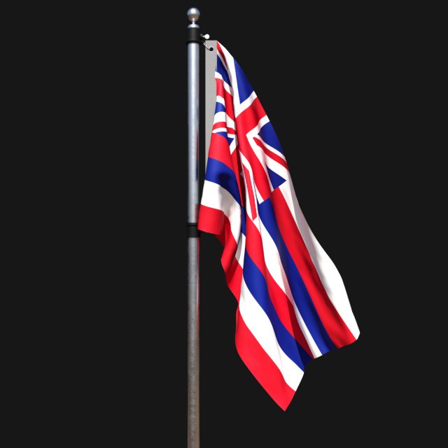 Flag of hawaii 02 3D-Modell .c4d .max .obj .3ds .fbx .stl .blend 