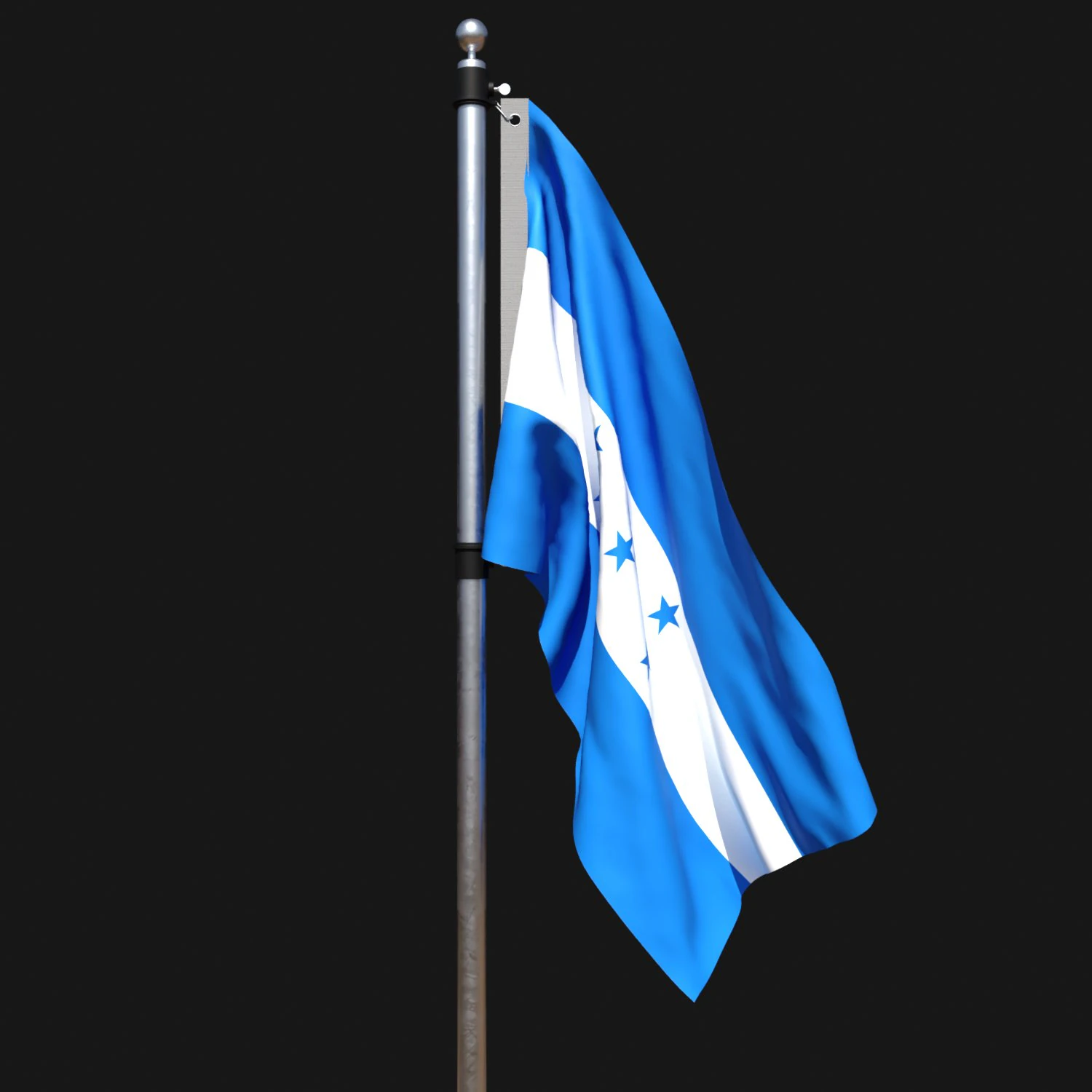 Flag of honduras 02 3D Model .c4d .max .obj .3ds .fbx .stl .blend