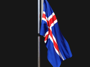 Flag of iceland 02 3D Model