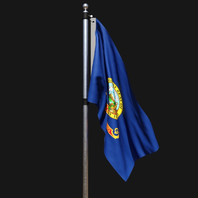 Flag of idaho 02 3D-Modell .c4d .max .obj .3ds .fbx .stl .blend 