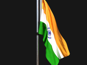 Flag of india 02 Model 3D