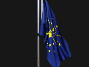 Bendera indiana 02 Model 3D