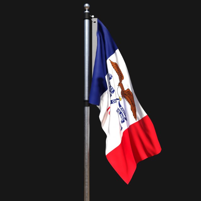 Flag of iowa 02 Modèle 3D .c4d .max .obj .3ds .fbx .stl .blend 