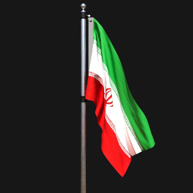 Flag of iran 02 3D Modell .c4d .max .obj .3ds .fbx .stl .blend