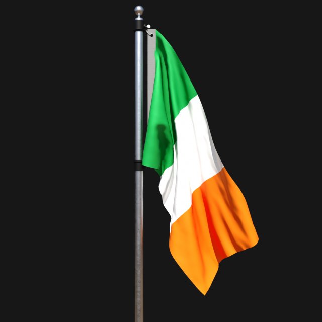 Flag of ireland 02 3D 模型 .c4d .max .obj .3ds .fbx .stl .blend 