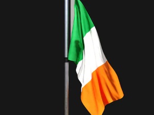 Flagge Irlands 02 3D Modell