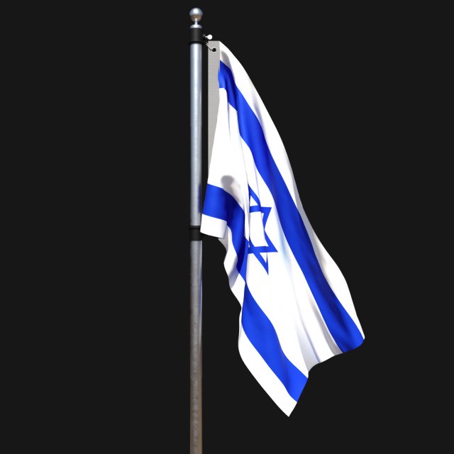 Flag of israel 02 3D-Modell .c4d .max .obj .3ds .fbx .stl .blend 