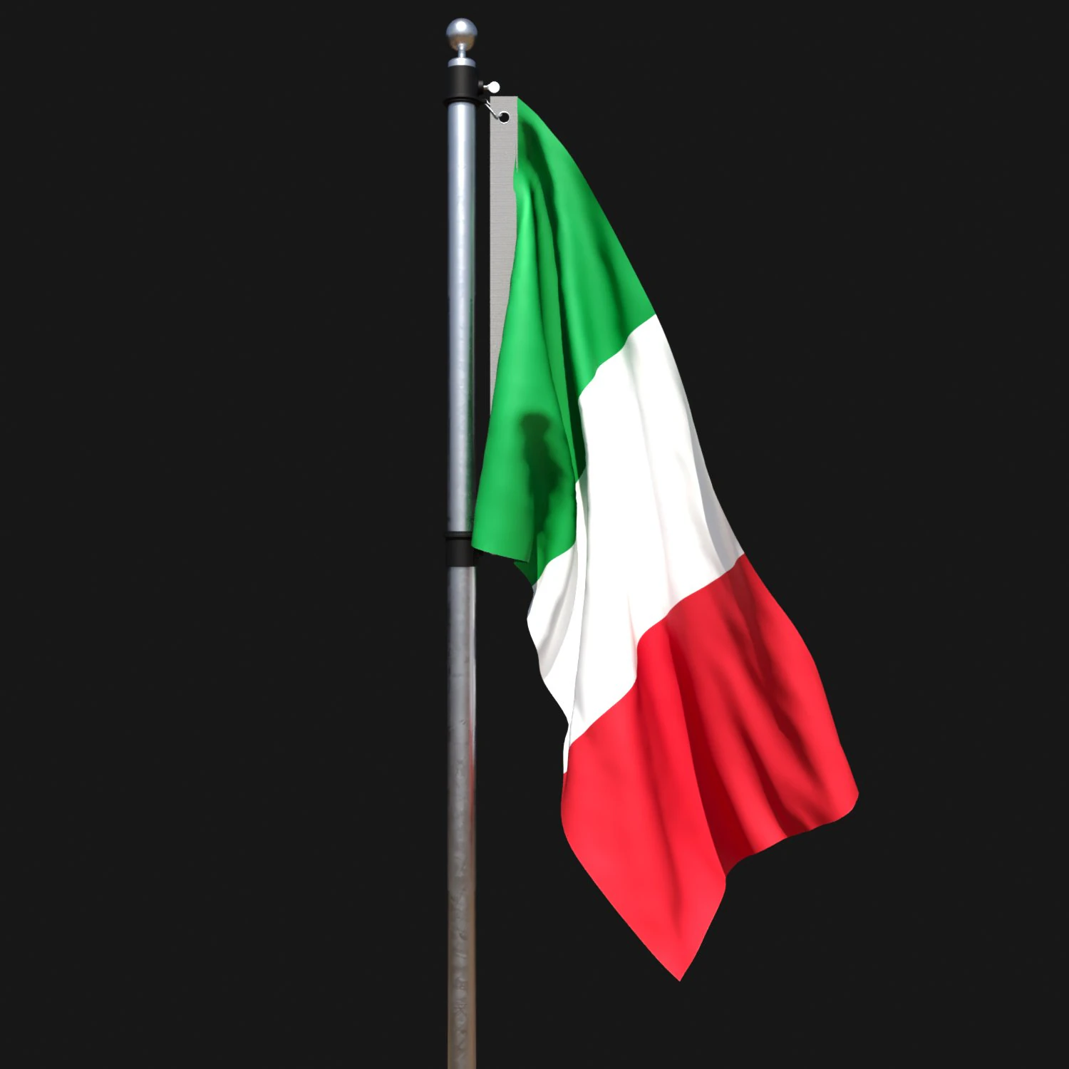 Flag of italy 02 3D Model .c4d .max .obj .3ds .fbx .stl .blend