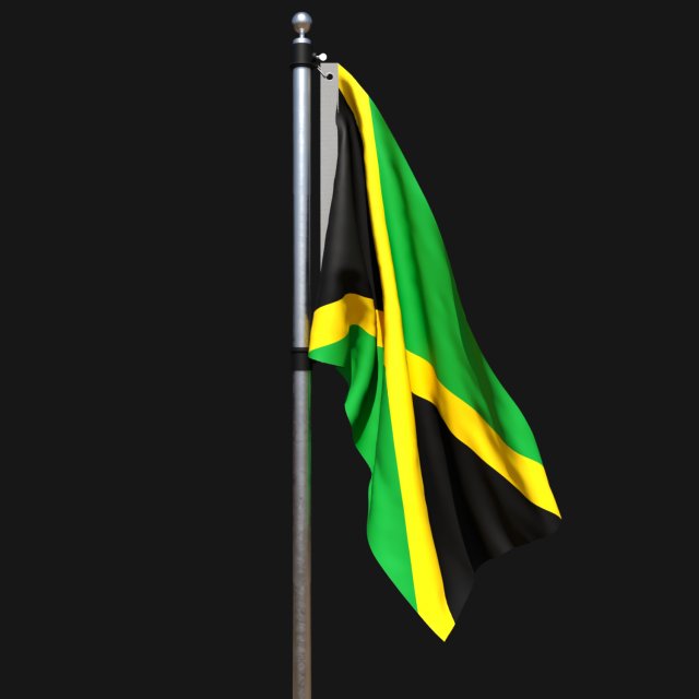 Flag of jamaica 02 3Dモデル .c4d .max .obj .3ds .fbx .stl .blend 