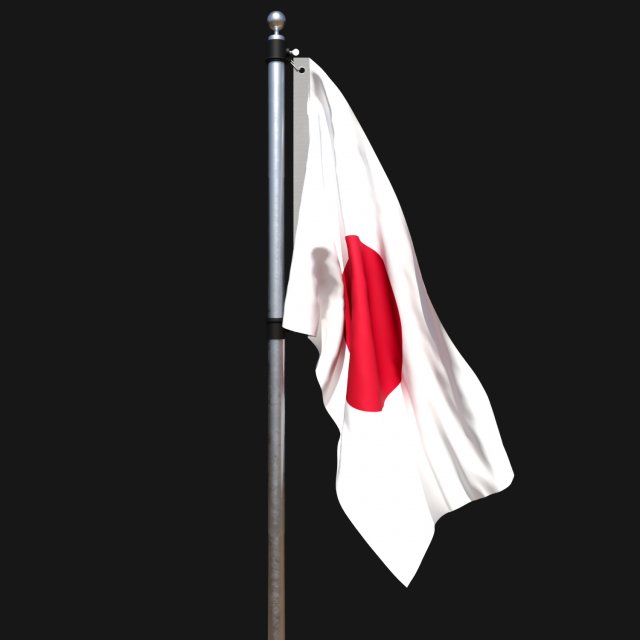 Flag of japan 02 3D 模型 .c4d .max .obj .3ds .fbx .stl .blend 