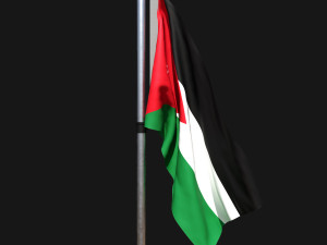 Flag of jordan 02 3D Model