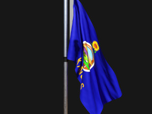 Flag of kansas 02 3D Модель