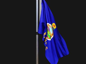 캔자스의 국기 02 3D 모델