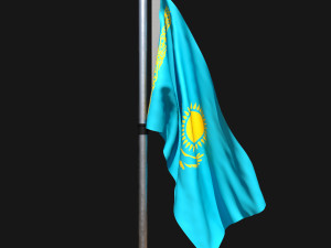 Flag of kazakhstan 02 3D Model