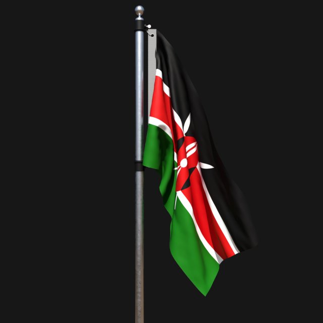 Flag of kenya 02 Model 3D .c4d .max .obj .3ds .fbx .stl .blend 