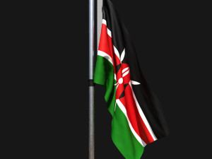 Flag of kenya 02 Modelo 3D