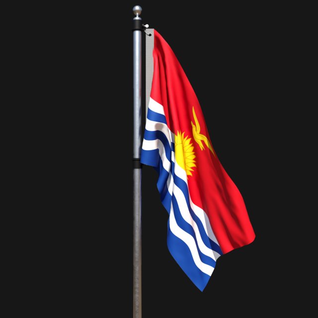 Flag of kiribati 02 Model 3D .c4d .max .obj .3ds .fbx .stl .blend 