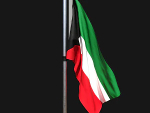 Flag of kuwait 02 3D Model