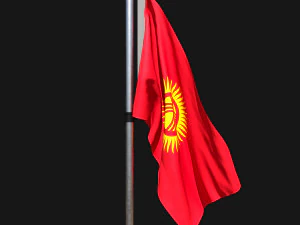 Bandera de Kirguist&aacute;n 02 Modelo 3D