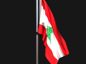 Flag of lebanon 02 3D Model